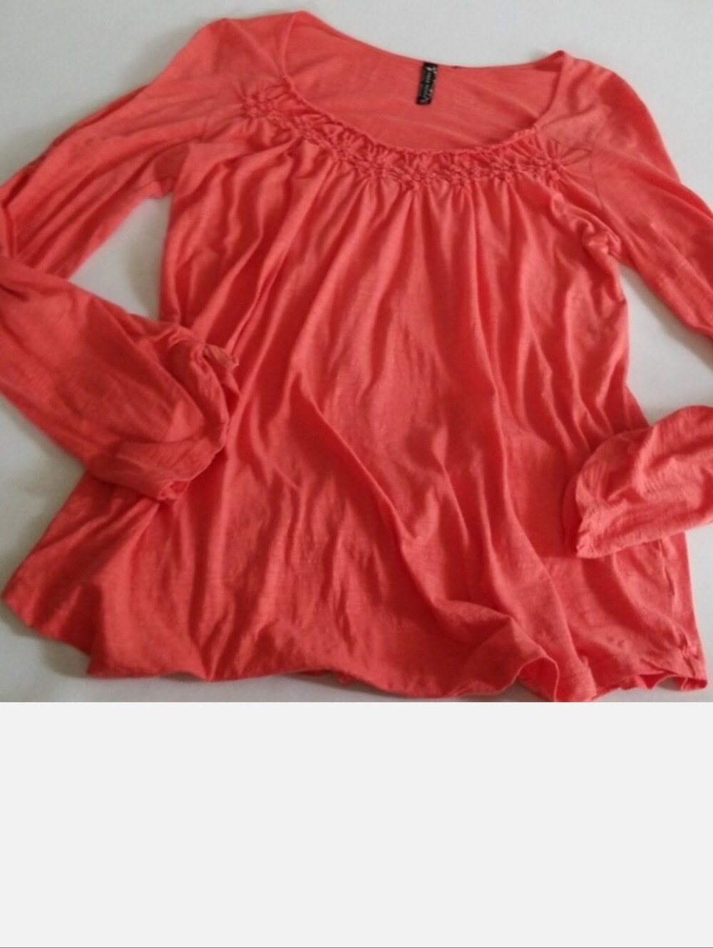 Free People Orange Long Sleeve Top with Adjustable Sleeves, Medium